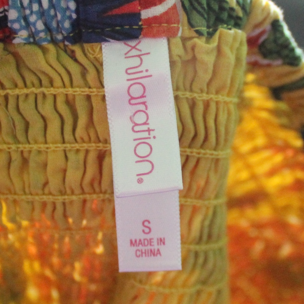 Tropical Summer Mini Dress Yellow Xhilaration - Picture 5 of 5